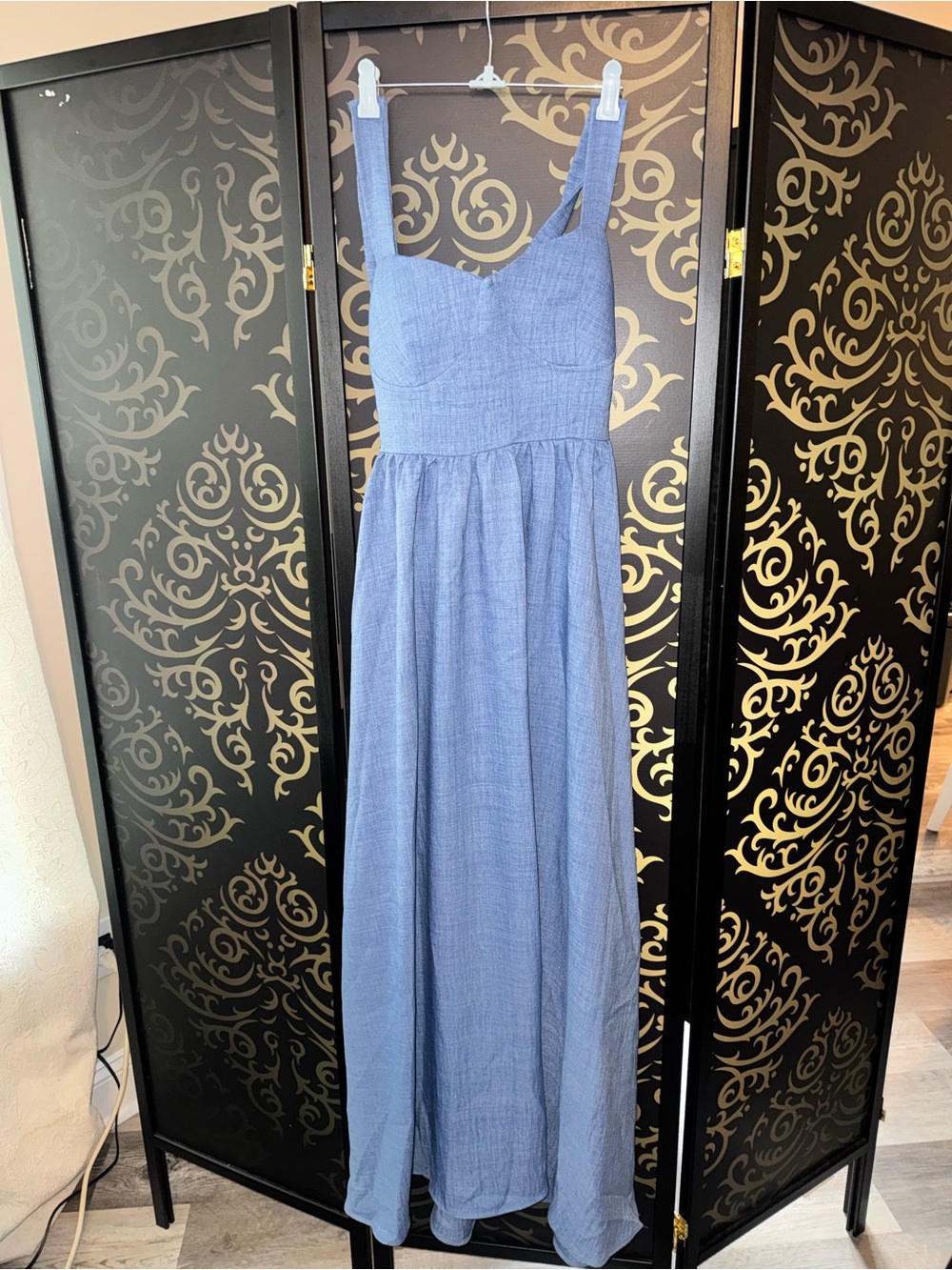 Fashion Nova Sky Blue Sleeveless Maxi Dress